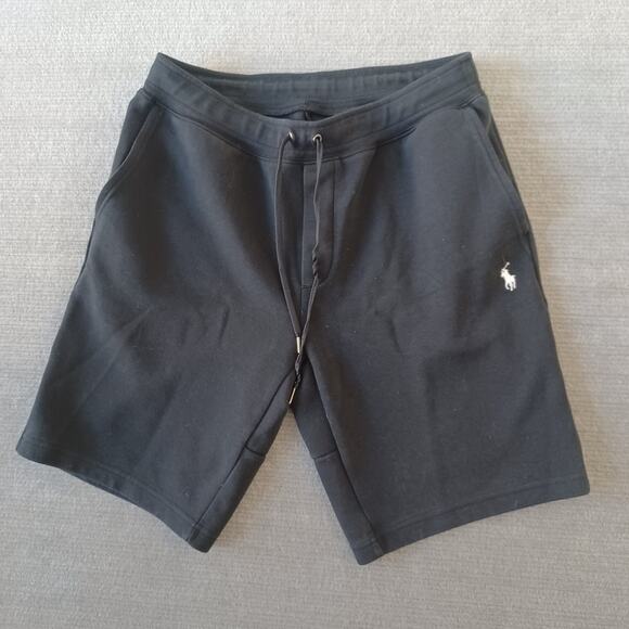 Polo Ralph Lauren Sweat Shorts Mens M Black Casual Stretch 10" Inseam Drawstring - Picture 1 of 9